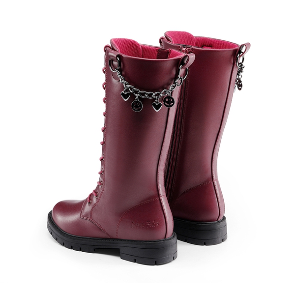 Girls Non-Slip Knee High Riding Boots - RED WINE - 5